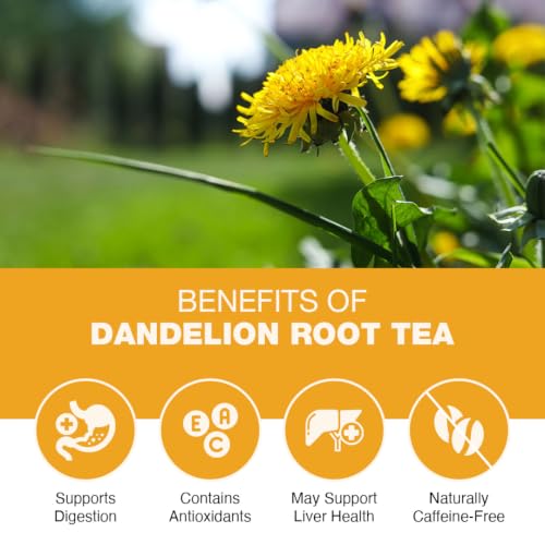 Image of Dandelion Root Loose Leaf Herbal Tea 50g | Improves Kidney Function & Digestive Health | IMPROVES DIGESTION Loose Leaf Detox Herbal Tea | Supports Digestive Wellness & Liver Health