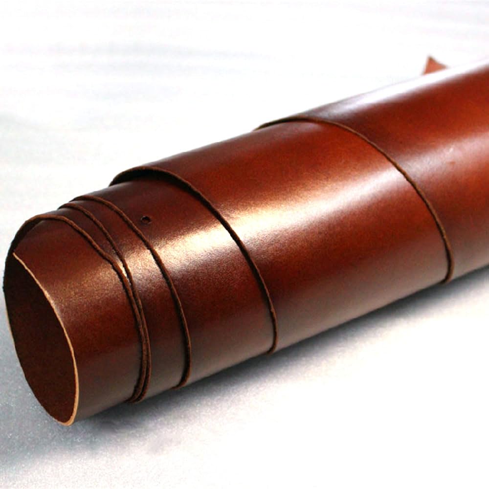 Vollnarbiges Werkzeugleder, Pflanzlich gegerbtes Vollnarben-Rindsleder, Umbra, Verschiedene Größen, 1,2–2,0 mm(1.2mm Thickness,30x30cm)