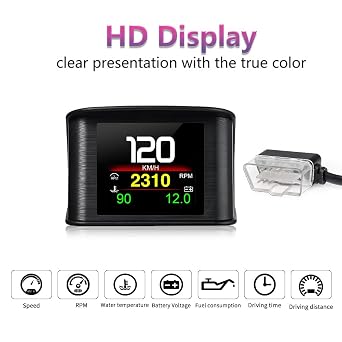 P10 PRO Car OBD2+GPS Head Up Display – Digital Speedometer with OverSpeed Alarm, 2.2 TFT LCD, OBD Speed Alert & Engine Error Code Reader