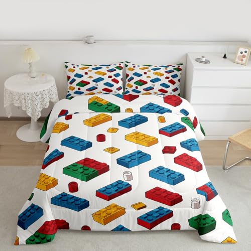 Image of Feelyou Building Blocks Toy Brick Comforter Set King Size Kids Boys Bedding