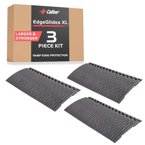 Caliber Edge Glides XL Trailer Ramp Edge Protectors – Smooth Ground-to-Ramp Transition – Larger Size Edge Glides, 3-Piece Kit