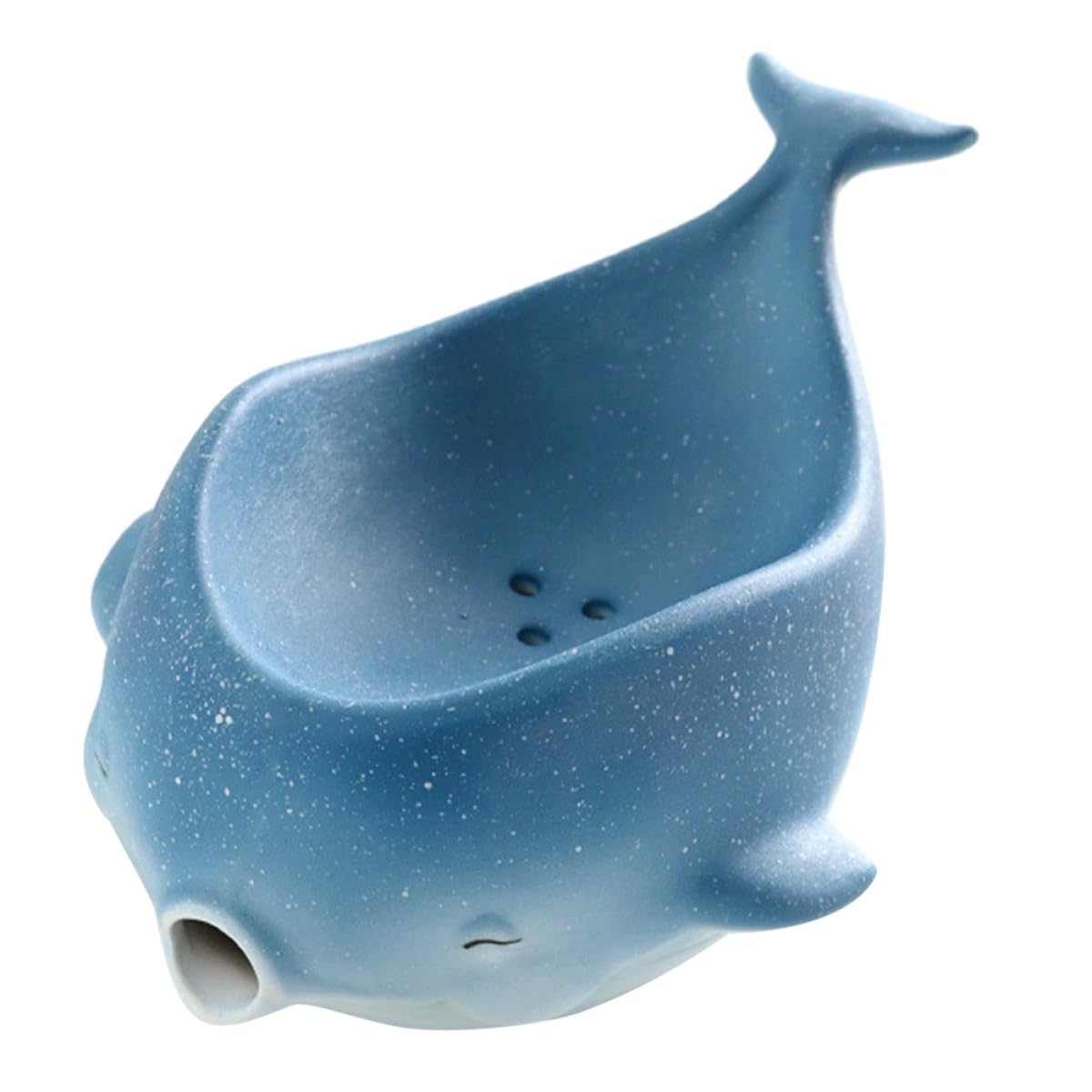 Portasapone in Ceramica Forma di Balena con Scarico Automatico Porta Sapone Multifunzione per Bagno e Viaggio Resistente e Decorativo Adatto Spugne e Gioielli