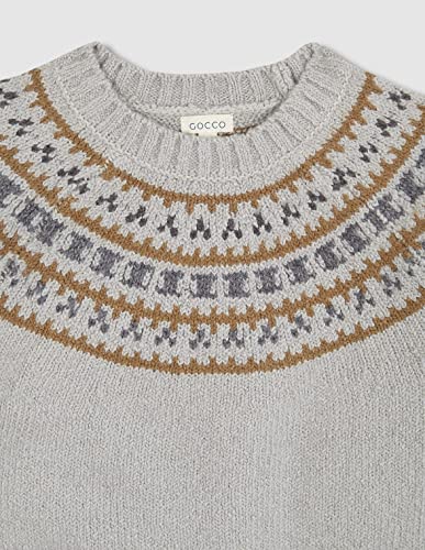 Chandail garçon camel pull d'hiver chaud motif géométrique - 3
