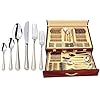 Italian Collection ‘Verona’ 75-Piece Premium Surgical Stainless Steel Silverware Flatware Set 18/10, Service for 12, 24K…