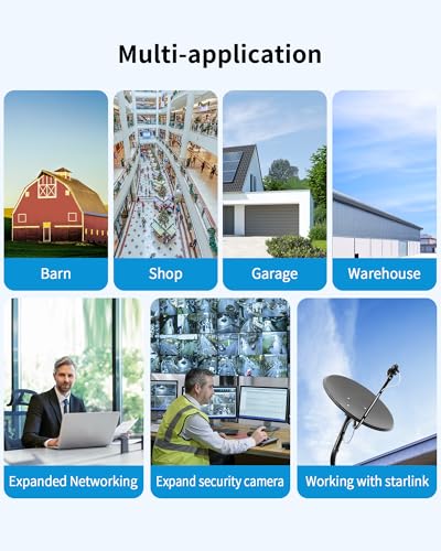 Image of Wireless Bridge, 5KM 5.8GHz Point to Point Outdoor WiFi Bridges with 14DBi High Gain Antenna, Compatible with Network Sharing,Network Extend, 2 Pack