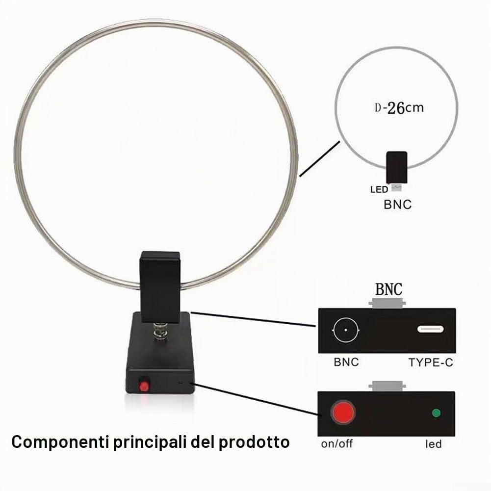 SPORTARC Antenna ad onda corta GA-800, 10 KHz-159 MHz, radio portatile ad alta frequenza, batteria al litio integrata da 2600 mAh, 5 V/1 A, 1401099421