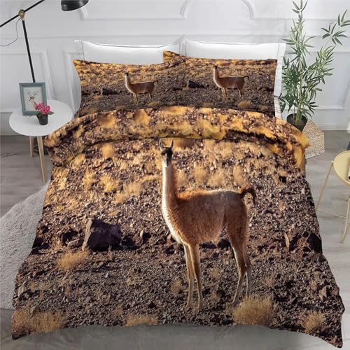 Housse de couette 160x200 alpaga avec 2 taies d'oreiller microfibre - 6