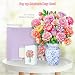 WhatSign Pop Up Flowers Card - 13.2 Inch Stunning 3D Peony Bouquet Popup Birthday, Anniversary, Thank You, Get Well Greeting Card for Mom, Grandma, Daughter, Sister, Aunt, Unique Handmade Floral Gift