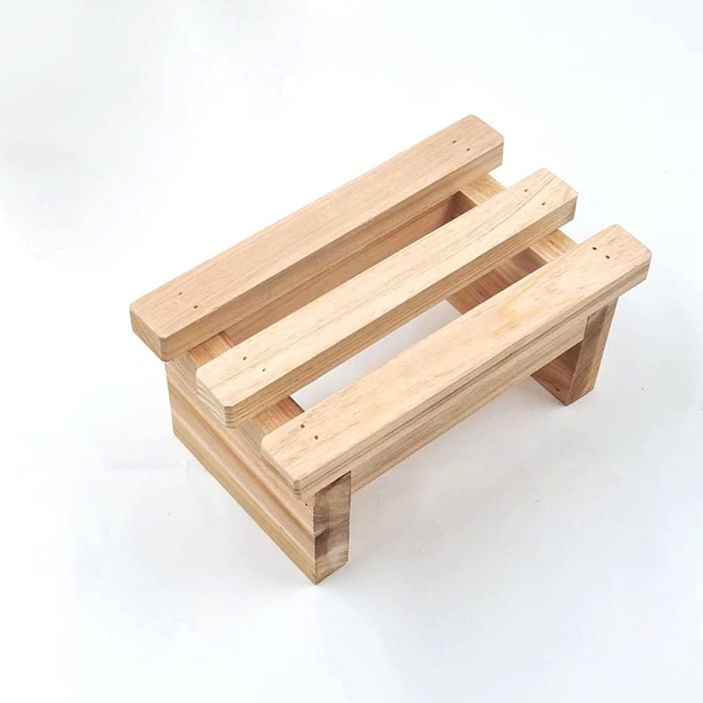 Wood Step Stool Footstool Small Rectangle Stool Low Stool Porch Shoe Changing Stool for Living Room,Kitchen Bedroom Padded Seat
