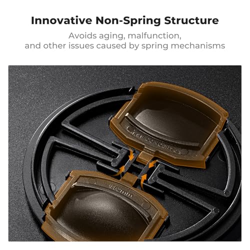 Image of K&F CONCEPT 52mm Lens Cap Cover, 4-in-1 Center Pinch Lens Cover Black | Anti-Loss Keeper Leash Microfiber Cleaning Cloth Kits Compatible with Nikon, Canon, Sony, Fujifilm Camera Lenses, PC02