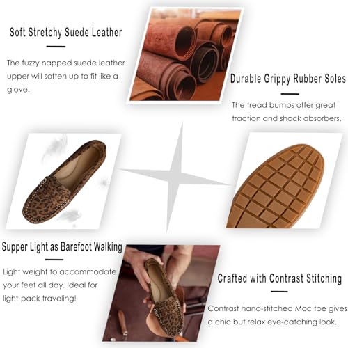 Women's Comfortable & Lightweight Suede Leather Penny Loafers Slip-Ons Cute Business Casual Dress Shoes Work Office Flats Everyday Walking Shoes Driving Mocs for Women3