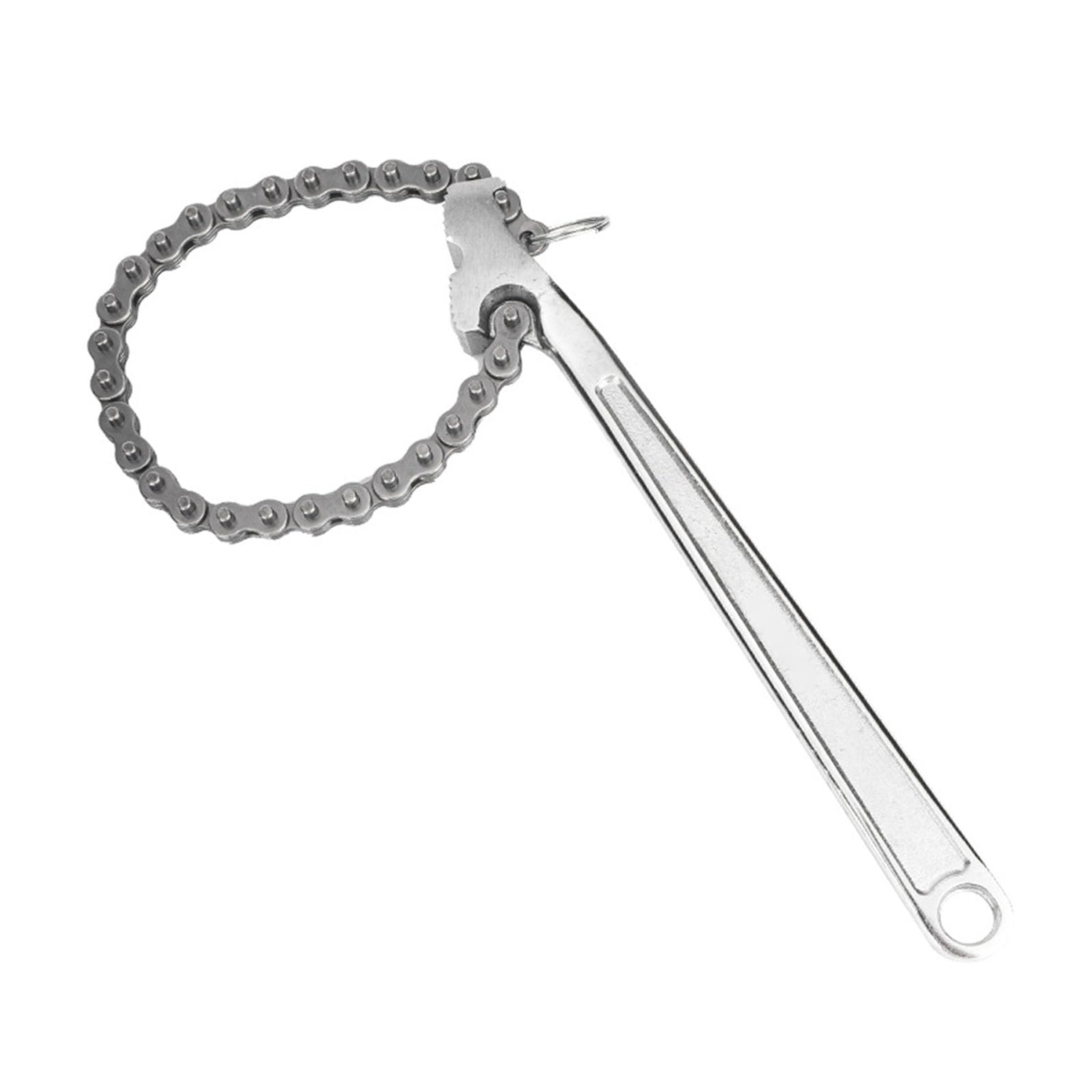 Minglea Multi Purpose Adjustable Chain Belt Removal Wrench Fine Tooth Jaw Reversible Chain Pipe Fitter Spanner Belt Wrench Extended Design High Strength High Carbon Steel Ergonomic
