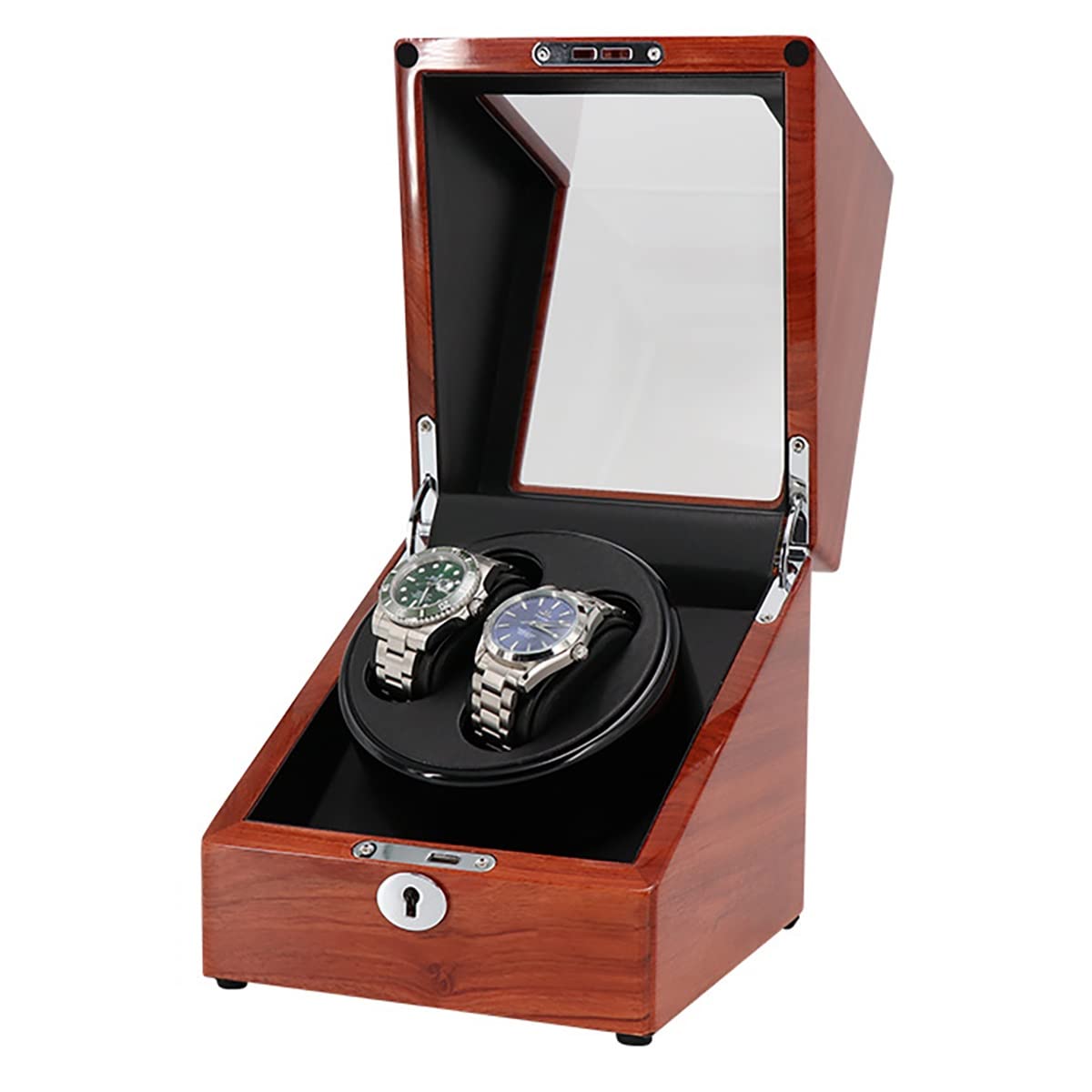 Estuche para relojes de hombre y mujer ideal para el vestidor con dos rotores automáticos