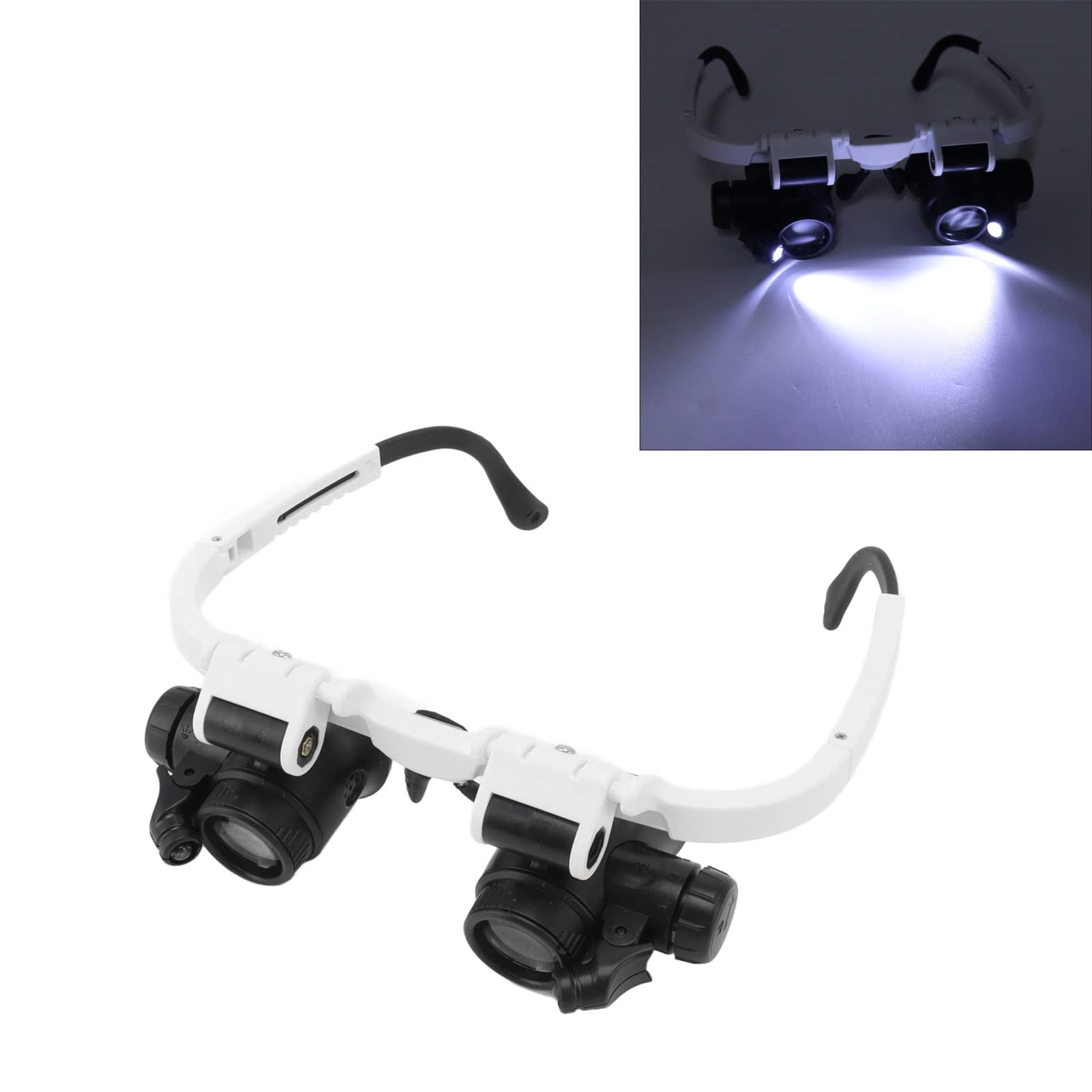 Loupe De Bandeau, Loupe De Tête Noire, Plastique Confortable Avec Loupe De Bandeau, Loupe De Tête Noire, Plastique Confortable Avec