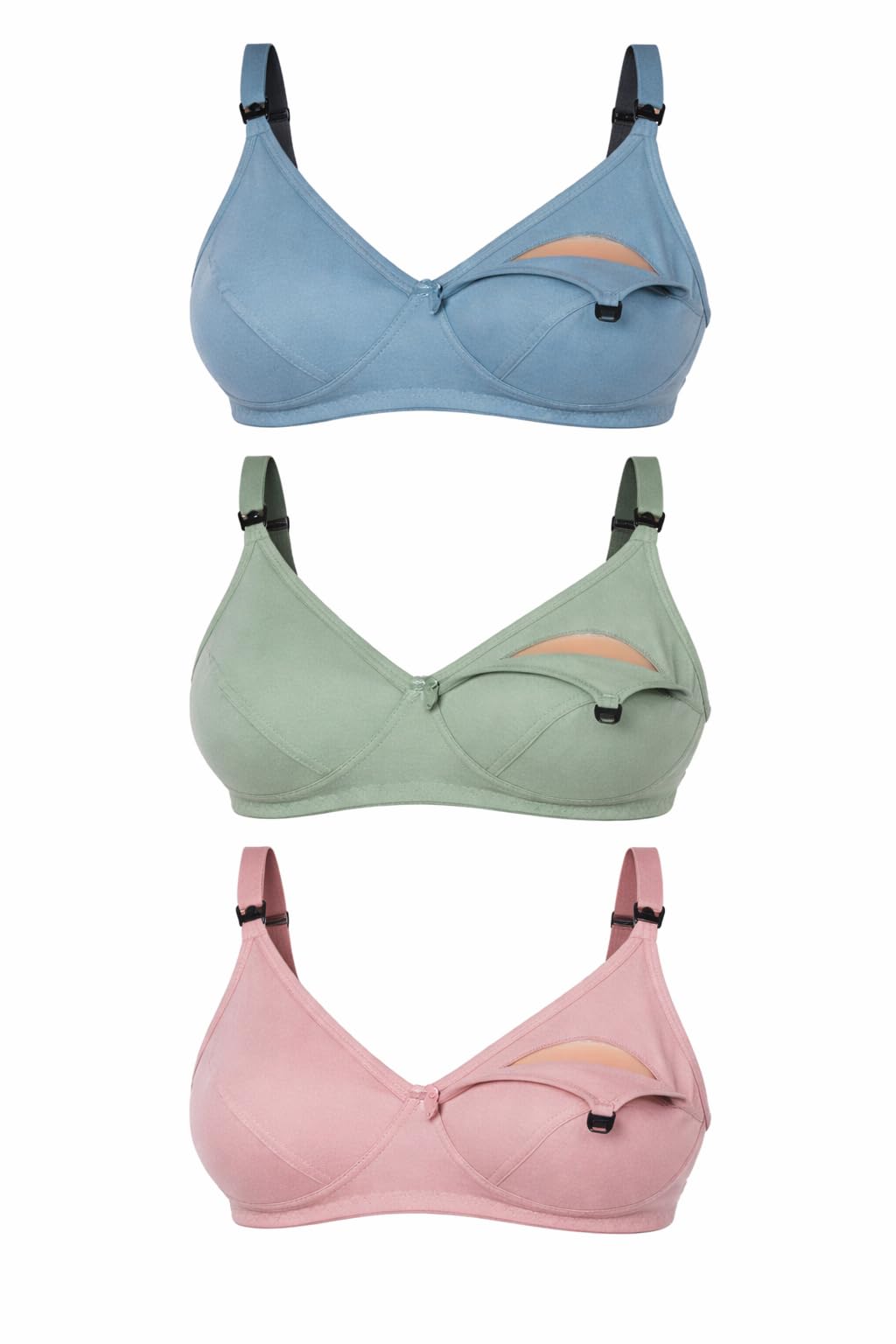 LA-Amour Women’s Maternity Bra | Non-Padded, Non-Wired Cotton Blend Feeding Bra for Breastfeeding Moms | Full Coverage Seamed Innerwear Bra for Lactating Women & New Mothers-image-36