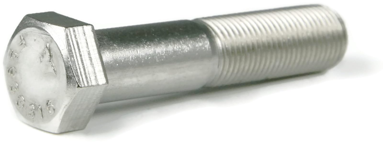 Ecom Fasteners 5/8-11 x 3 Hex Cap Screw, 316 Stainless Steel, Silver, Quantity: 25 pcs, Partial Thread