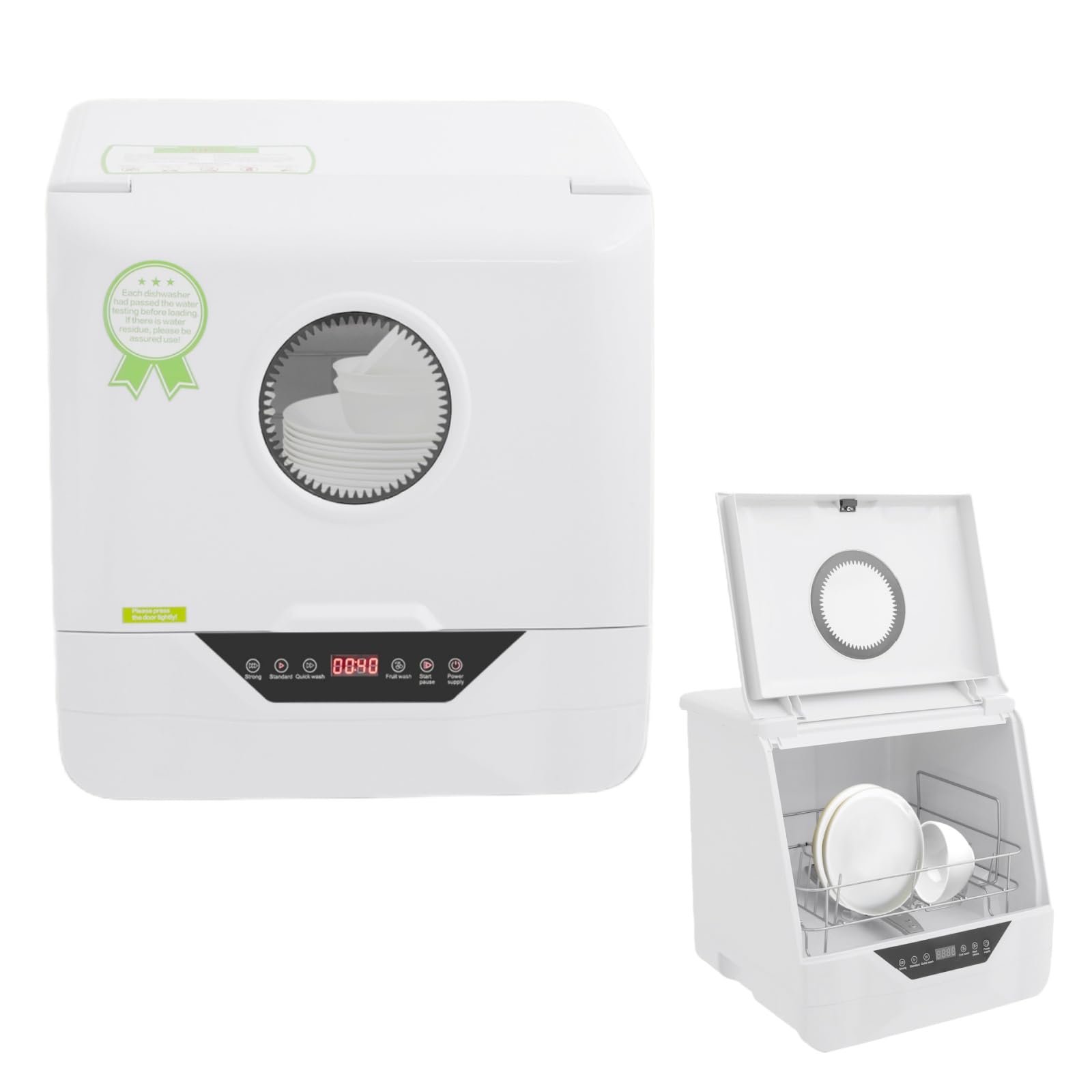 Lavavajillas, mini lavavajillas de mesa con 4 modos de lavado y depósito de agua de 6 L, 19 mins (purga de fruta)/ 29 mins (rápido)/39 mins (estándar)/49 mins (fuerte), control táctil para
