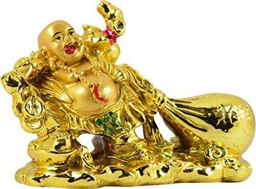 Vyne Vastu/Feng Shui Laughing Buddha with Money Potli for Wealth and Business, Home, Office - (Multicolour, Standard size)