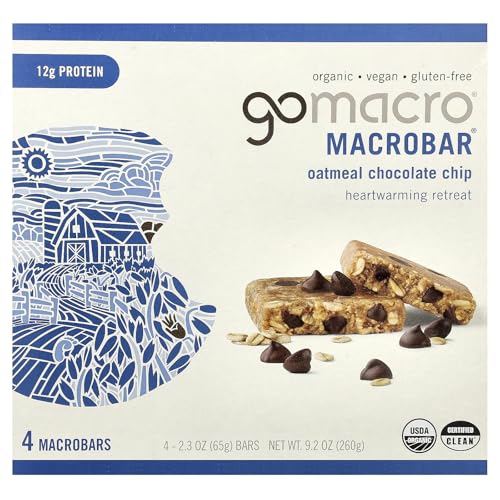 Gomacro Oatmeal Chocolate Chip Bars 2.3 Ounce 4 Count