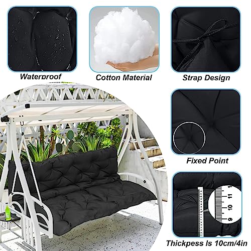 Coussin de banc de jardin imperméable 152x101 pour balancelle 3 places grise d'extérieur