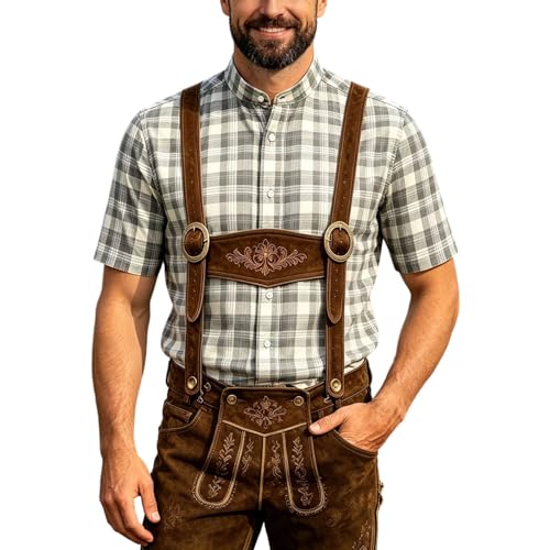Chemise à carreaux en coton pour homme haut de gamme et légère
