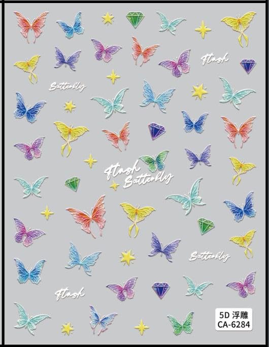 Nail It! 5D Self-Adhesive Nail Art Stickers - Butterfly 6284-picture-14