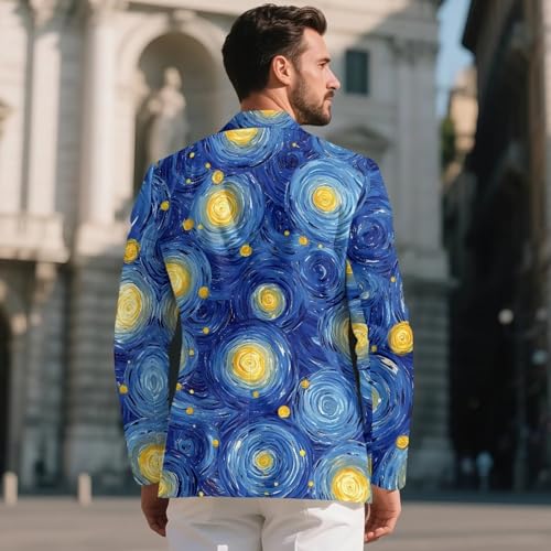 Men's Sport Coats Lightweight Blazer with Notched Collar, One Button & Slim Fit for Weddings & Special Events3