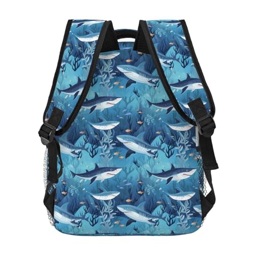 Shark Backpack,Adjustable Shoulder Strap Bookbag Casual Daypack Lightweight Backpack for Men Women4