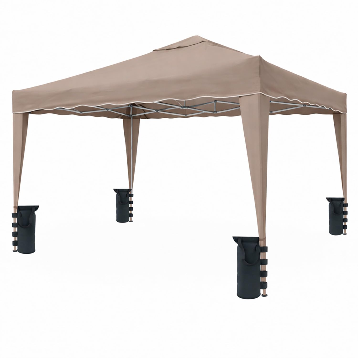 Gazebo Pieghevole 3x4 M Acciaio Idrorepellente 160 g/m² Anti-UV Apertura Rapida a Fisarmonica con Borsa e 4 Sacche Zavorra