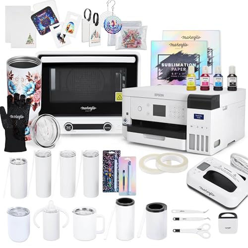 Epson F170 Sublimation Ultimate Kit with Printer, Makerflo 40L...