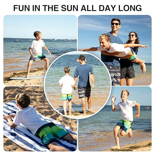 Image of Kanu Surf Boys' Toddler Troy Stripe Swim Trunks