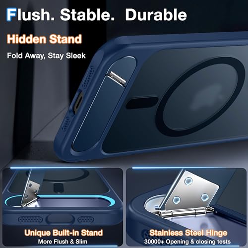 Support magnétique iPhone 14 Pro Max MagSafe silicone bleu mat - 3