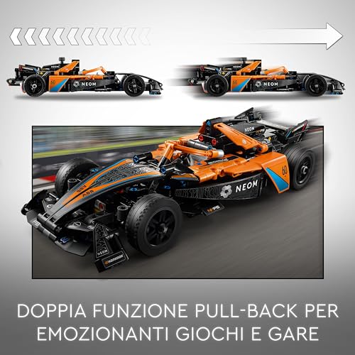 LEGO Technic NEOM McLaren Formula E Race Car, Macchina Giocattolo per Bambini e Bambine da 9 Anni in su, Modellino di Auto da Corsa F1 da Costruire e da Esposizione, Idea Regalo di Compleanno 42169 - Immagine 2