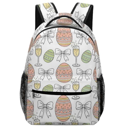 Huevos De Pascua, Lazos Y Vasos Mochila Escolar Unisex Mochila Antirrobo Mochilas Para Mujer Trabajo Hombre 29X40Cm
