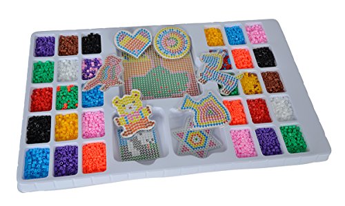 Simba Art & Fun 106374147 - Lot de 6 000 perles Ă repasser, 8 petites et 1 grande plaque enfichable, Ă partir de 6 ans