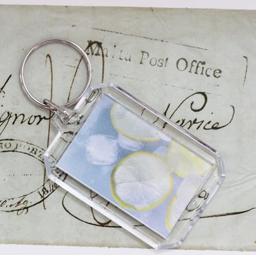 Image of BetterJonny 20Pcs Acrylic Picture Keychain Blanks in Clear Acrylic Picture Frame Keyrings