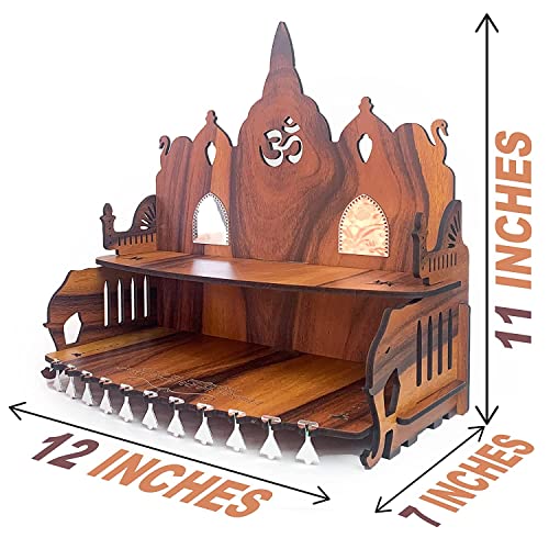Templo Ayodhya Ram Mandir portátil de madera con base estable para rituales en casa 3