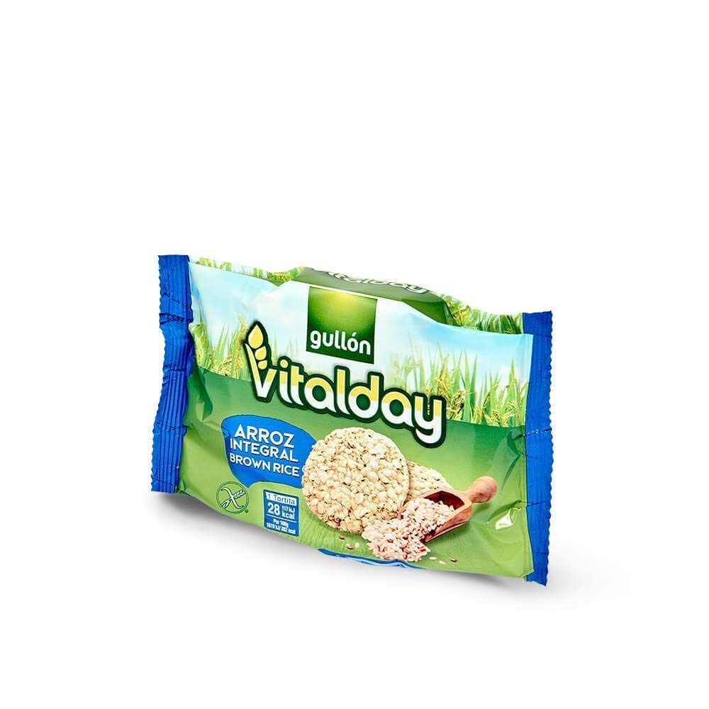 Gullón Tortitas de Arroz Integral Vitalday 920 g Pack de 8