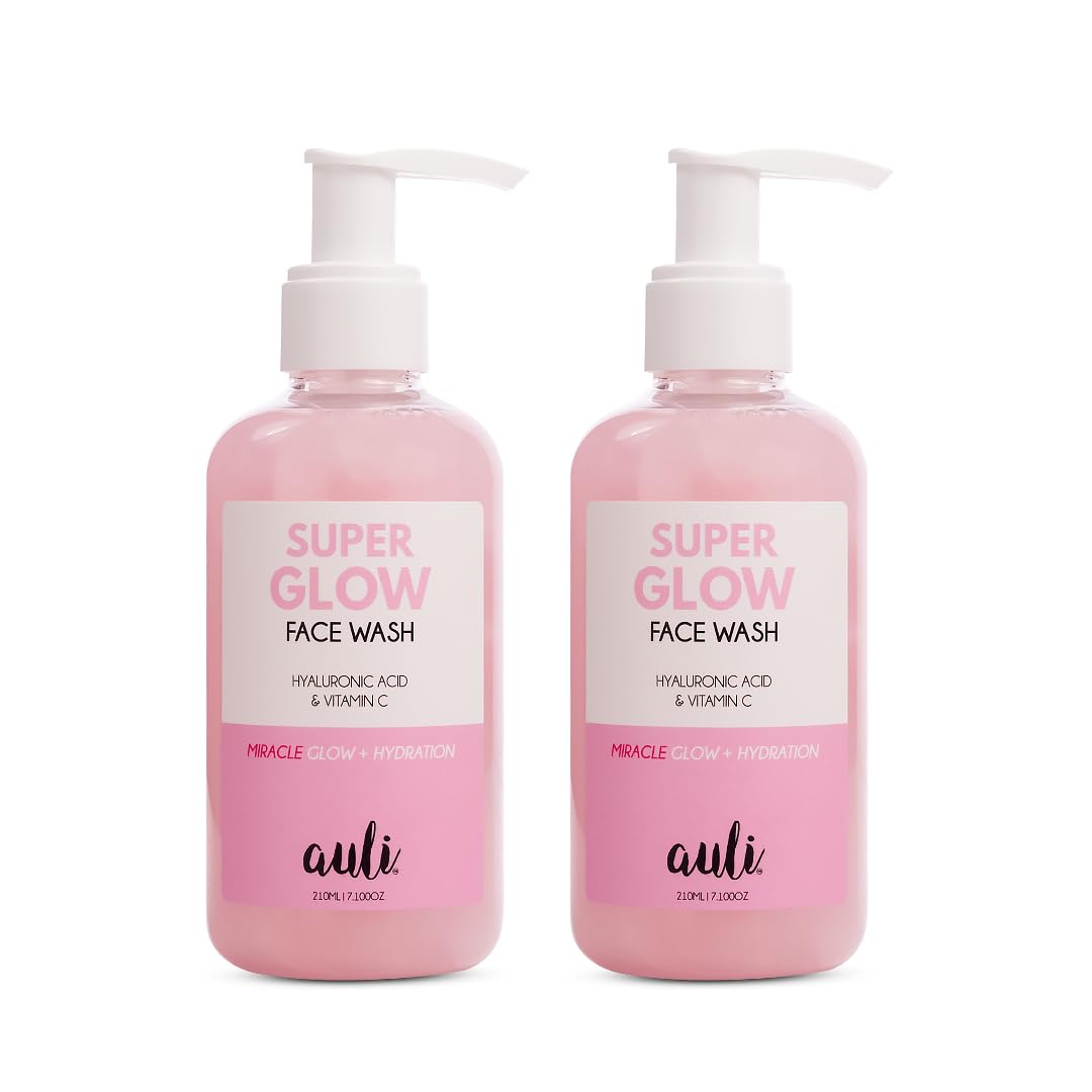 Auli Super Glow Hyaluronic Acid and Sandalwood Face Wash for all skin types, helps boost hydration and removes stubborn tan - 210GM(Pack of 2)
