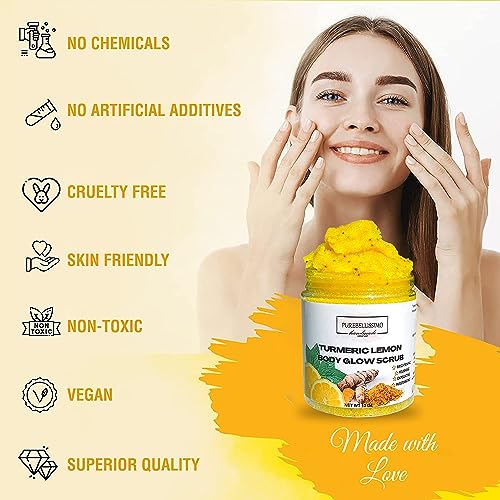 Purebellissimo Lemon Body Scrub Brightening Scrub Sugar Scrub Turmeric Body Exfoliant Scrub For Dark Spots thumb #2