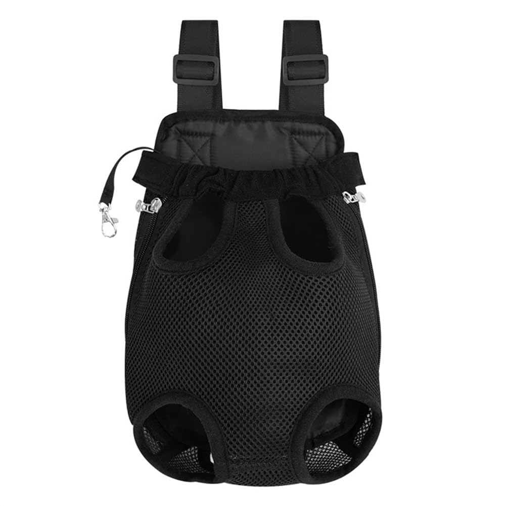 Garvee Zaino per cani e gatti, Trasportino regolabile e traspirante con rete, Design legs out, doppia portabilità anteriore e posteriore, chiusura in chiusura a strappo, Viaggi, escursioni - XL, Nero