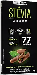 Chocolate 77% Cacau Zero Açúcar Zero Lactose 70g - Stévia Choco