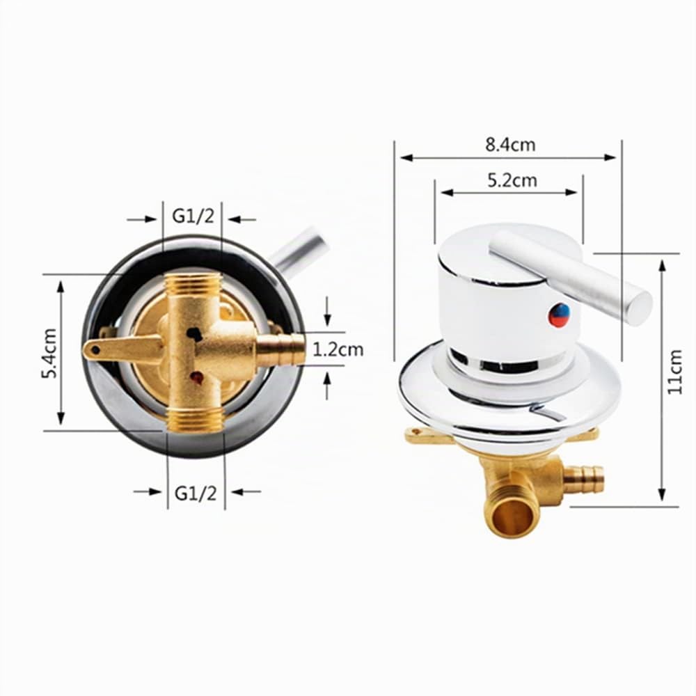 Cabina Doccia Miscelatore Acqua Fredda Calda Valvola Miscelatore Due in Uno G1 / 2" Out Rubinetto Intubazione Outlet per Doccia