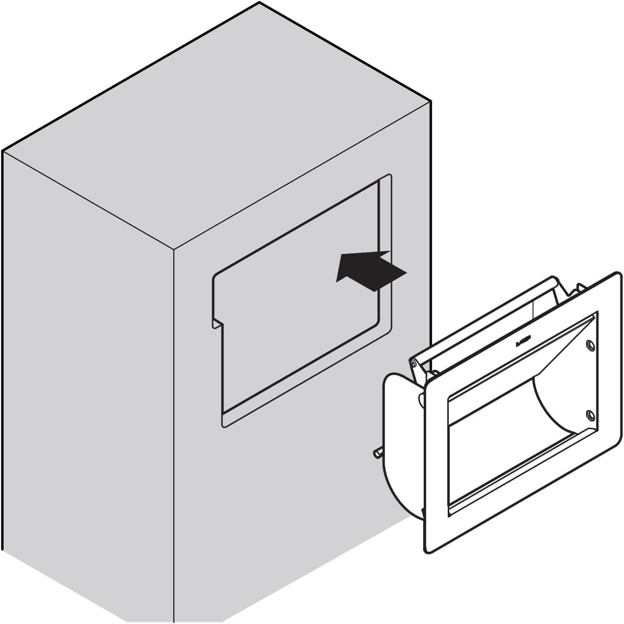 High-quality opening for side mounting, rectangular, with dampened flap 308 x 234 mm. Rectangular entry door made of stainless steel, dampened by Sugatsune/LAMP® (Japan)