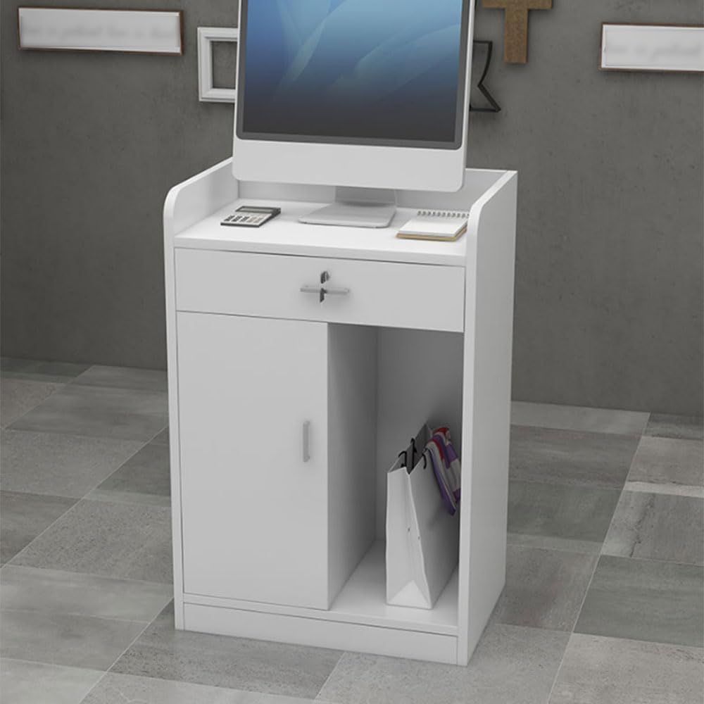 Großes Rednerpult aus Holz mit Schubladen und Regalen, ideal für Kirche, Büro, Schule, Zuhause, Empfang, Schreibtisch, elegant, langlebig, multifunktional.