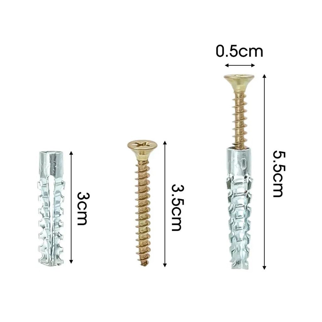 Tornillos autorroscantes de tubo de expansión dentado de metal for anclajes de pared de hormigón: de 10 a 100 juegos disponibles(100 Sets)