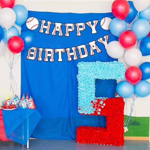 Image of Supervitae Happy Birthday Banner Baseball, Baseball Birthday Banner, Baseballs Party Hanging Decorations Sport Theme Party Supplies for Baseballs Player Gift Sport Parties Favors Decoration