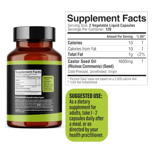 Image of Dr. HERBALIST Castor Oil Softgels 1600mg, Cold Pressed, Halal 240ct