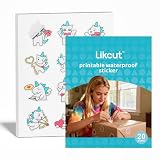 Likcut Printable Sticker Paper for Inkjet Printer, Transparent, 8.5' x 11”