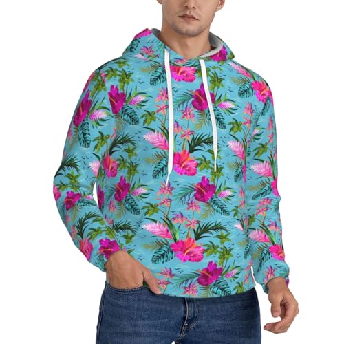 Sweat à capuche unisexe imprimé Hello Hawaï vêtement sport décontracté avec poche